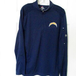 Majestic CoolBase Womens L/S NFL Los Angeles Chargers 1/4 Zip Shirt NWOT- Medium